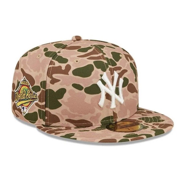 New Era Other - New Era NY Yankees 1996 World Series Side Patch Duck Camo Retro Fitted Cap 7 1/2